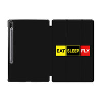 Thumbnail for Eat Sleep Fly (Colourful) Designed Samsung Tablet Cases