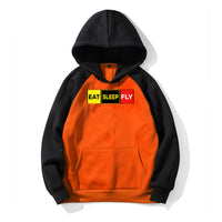Thumbnail for Eat Sleep Fly (Colourful) Designed Colourful Hoodies