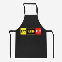Thumbnail for Eat Sleep Fly (Colourful) Designed Kitchen Aprons