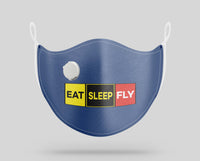 Thumbnail for Eat Sleep Fly (Colourful) Designed Face Masks