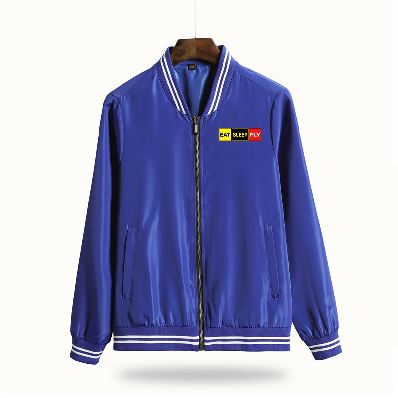 Eat Sleep Fly (Colourful) Designed Thin Spring Jackets