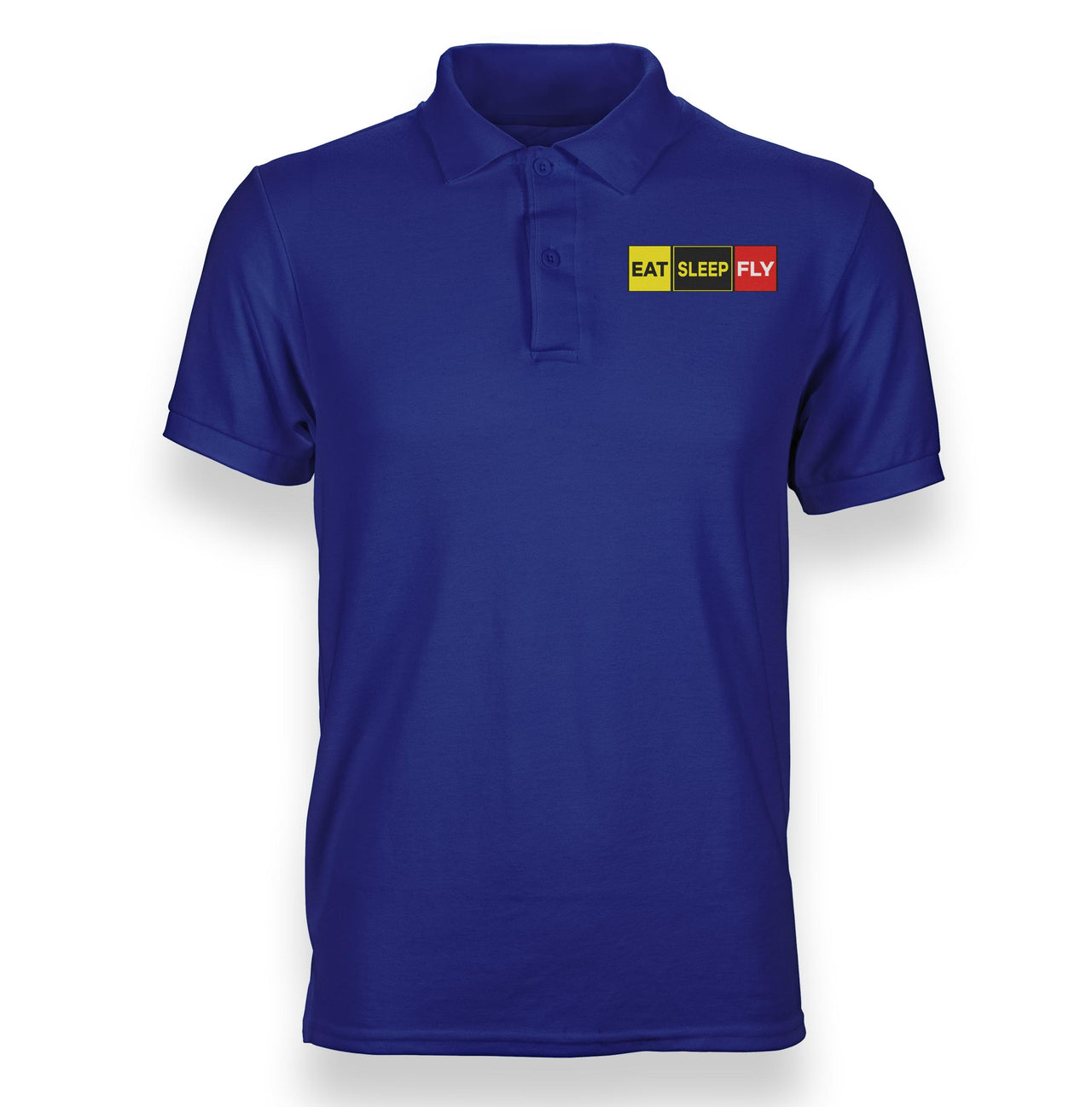 Eat Sleep Fly (Colourful) Designed Polo T-Shirts