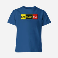 Thumbnail for Eat Sleep Fly (Colourful) Designed Children T-Shirts