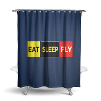 Thumbnail for Eat Sleep Fly (Colourful) Designed Shower Curtains