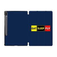 Thumbnail for Eat Sleep Fly (Colourful) Designed Samsung Tablet Cases