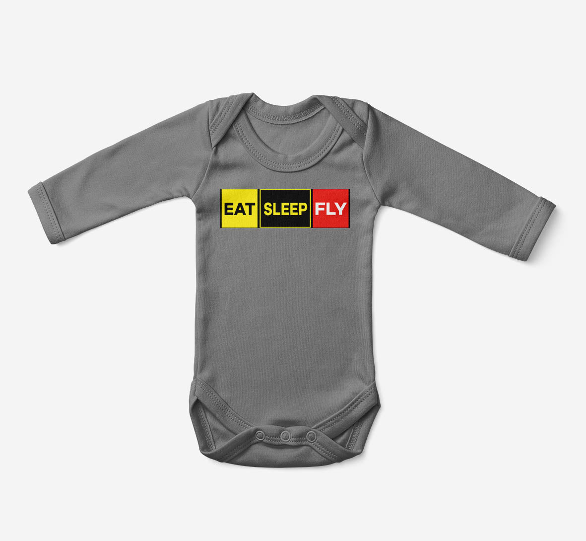 Eat Sleep Fly (Colourful) Designed Baby Bodysuits