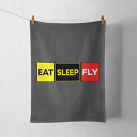 Thumbnail for Eat Sleep Fly (Colourful) Designed Towels