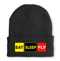 Thumbnail for Eat Sleep Fly (Colourful) Embroidered Beanies