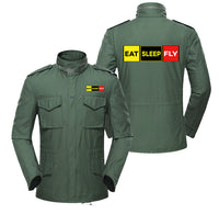 Thumbnail for Eat Sleep Fly (Colourful) Designed Military Coats