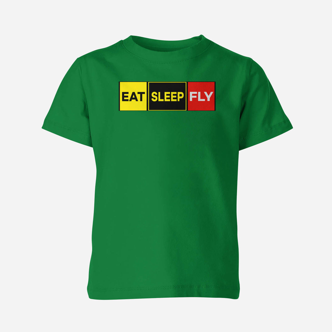 Eat Sleep Fly (Colourful) Designed Children T-Shirts