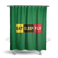 Thumbnail for Eat Sleep Fly (Colourful) Designed Shower Curtains