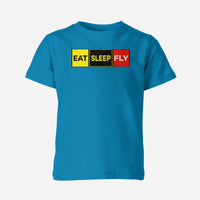 Thumbnail for Eat Sleep Fly (Colourful) Designed Children T-Shirts