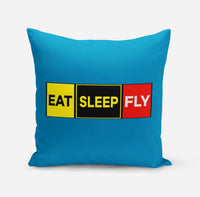Thumbnail for Eat Sleep Fly (Colourful) Designed Pillows
