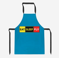 Thumbnail for Eat Sleep Fly (Colourful) Designed Kitchen Aprons