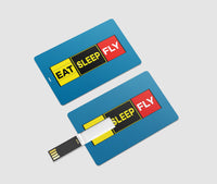 Thumbnail for Eat Sleep Fly (Colourful) Designed USB Cards