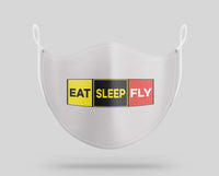 Thumbnail for Eat Sleep Fly (Colourful) Designed Face Masks