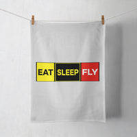Thumbnail for Eat Sleep Fly (Colourful) Designed Towels