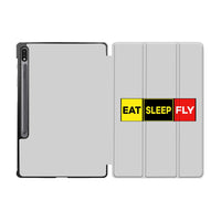 Thumbnail for Eat Sleep Fly (Colourful) Designed Samsung Tablet Cases