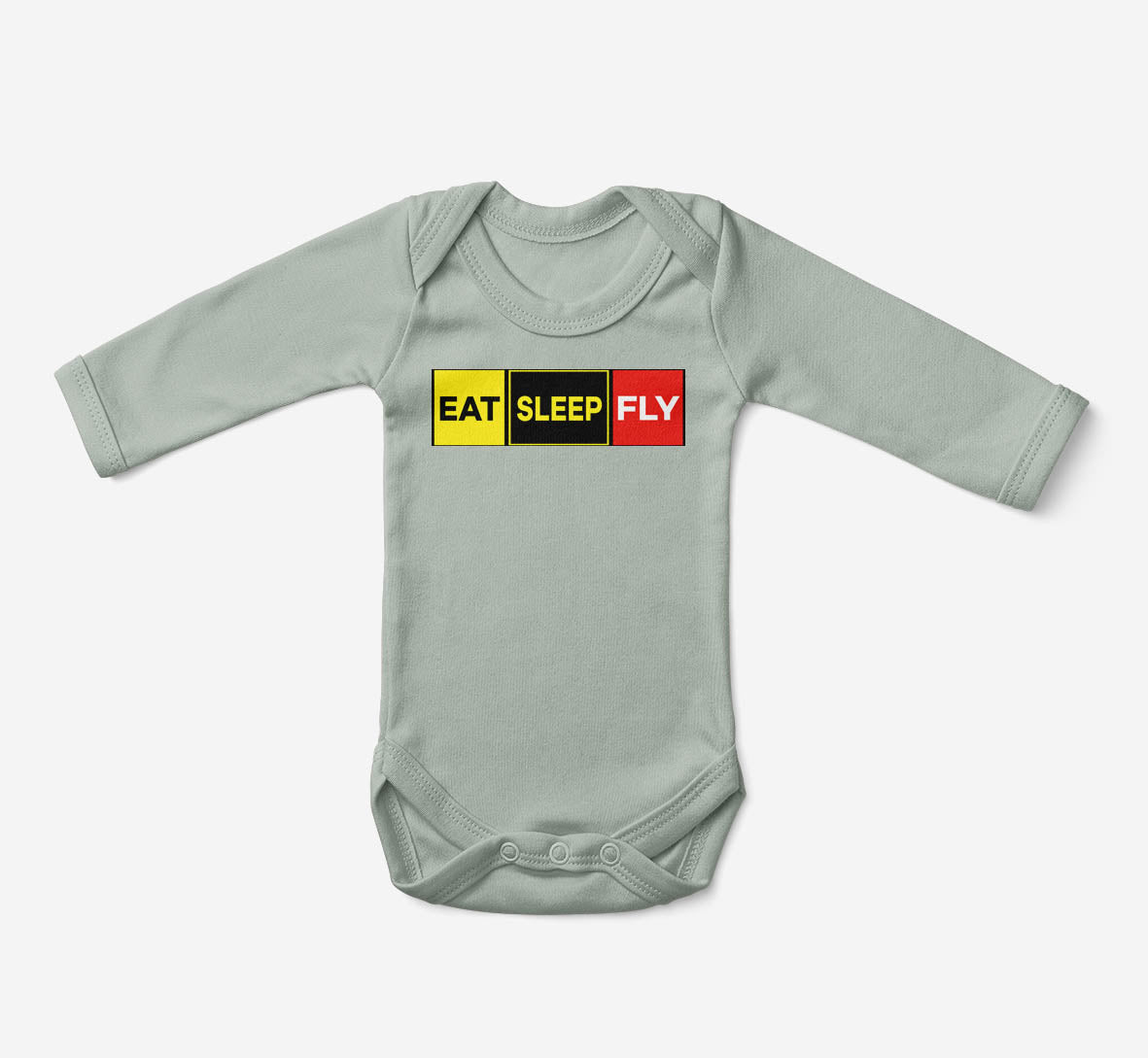 Eat Sleep Fly (Colourful) Designed Baby Bodysuits
