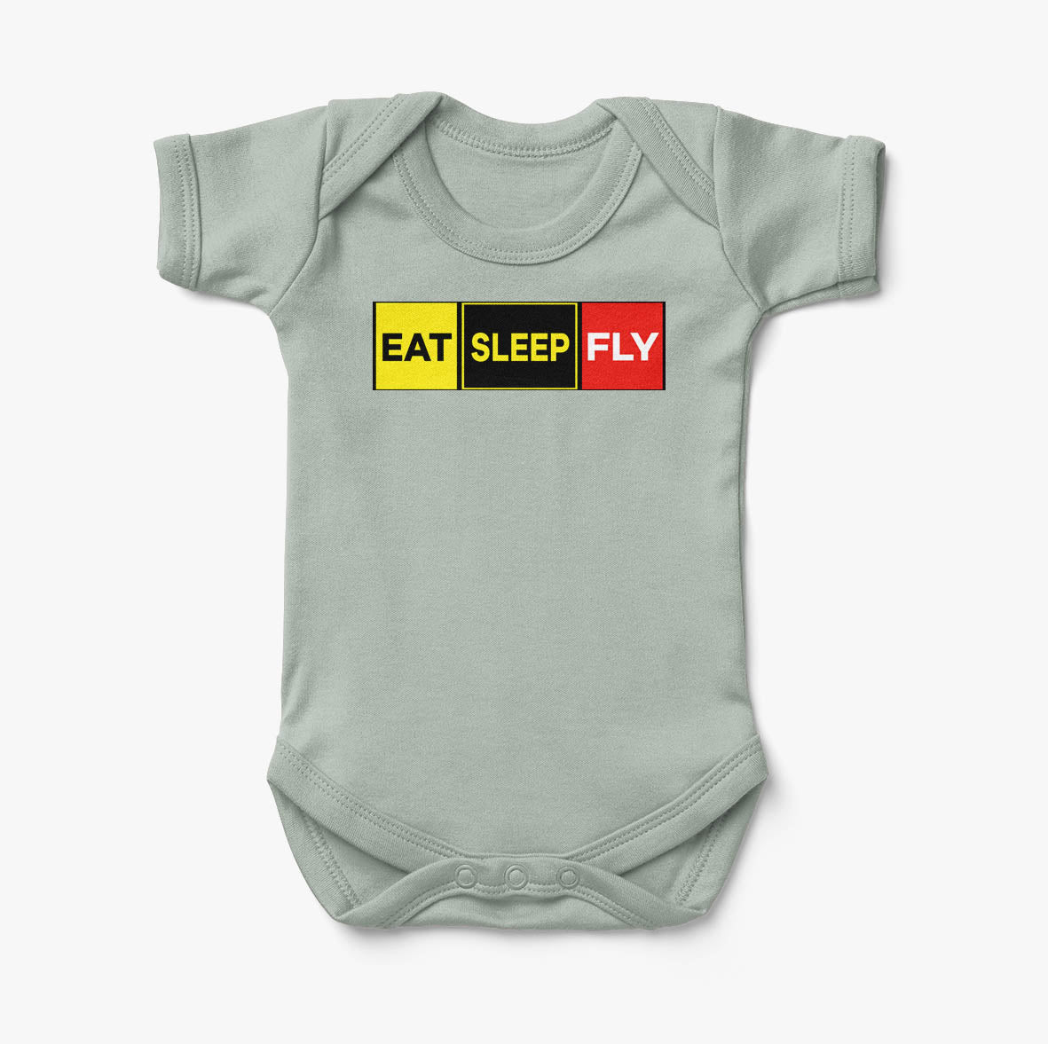 Eat Sleep Fly (Colourful) Designed Baby Bodysuits