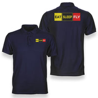 Thumbnail for Eat Sleep Fly (Colourful) Designed Double Side Polo T-Shirts