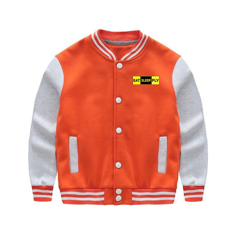 Eat Sleep Fly (Colourful) Designed "CHILDREN" Baseball Jackets