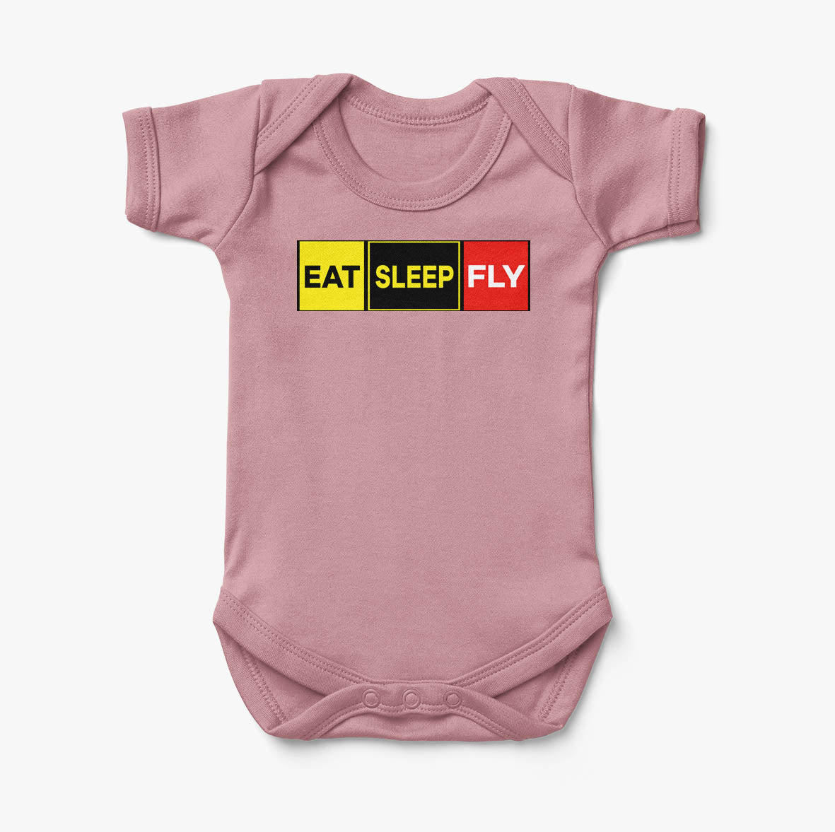 Eat Sleep Fly (Colourful) Designed Baby Bodysuits