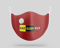Thumbnail for Eat Sleep Fly (Colourful) Designed Face Masks