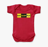 Thumbnail for Eat Sleep Fly (Colourful) Designed Baby Bodysuits