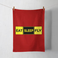 Thumbnail for Eat Sleep Fly (Colourful) Designed Towels