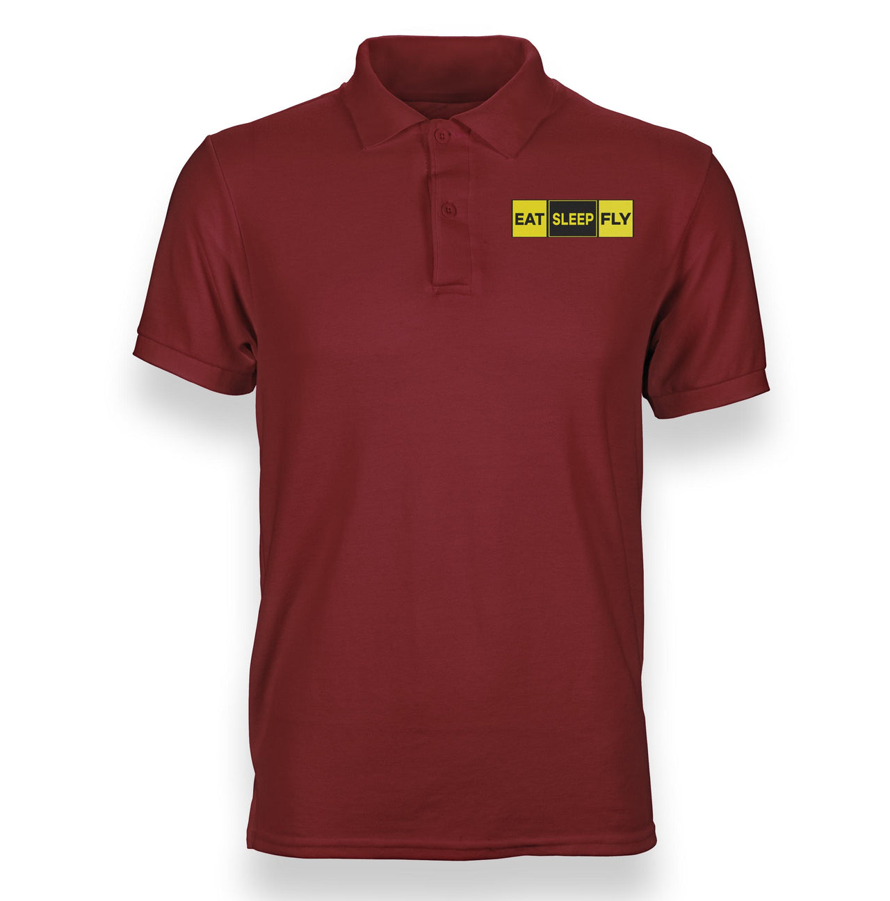 Eat Sleep Fly (Colourful) Designed Polo T-Shirts