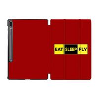 Thumbnail for Eat Sleep Fly (Colourful) Designed Samsung Tablet Cases