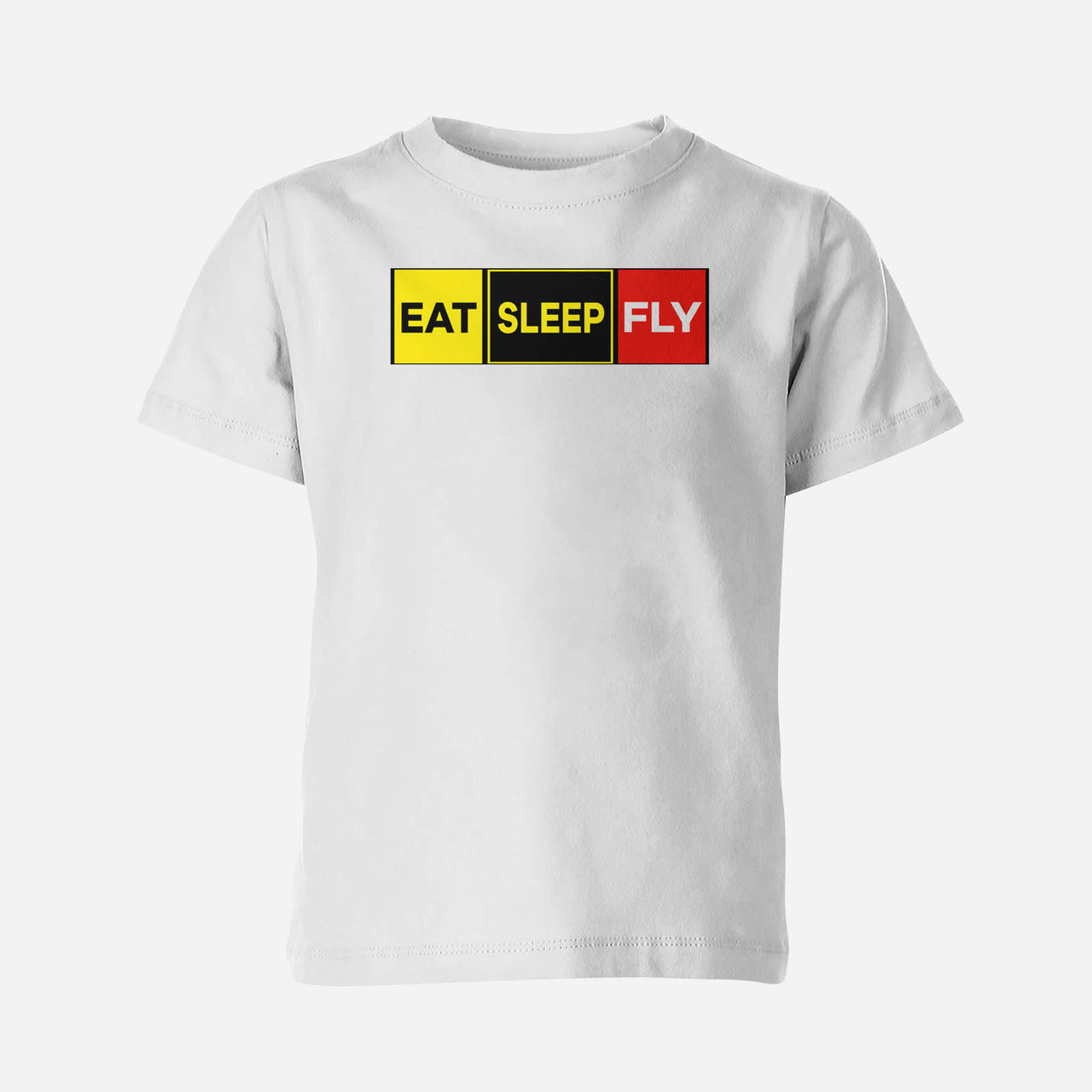 Eat Sleep Fly (Colourful) Designed Children T-Shirts