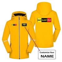 Thumbnail for Eat Sleep Fly (Colourful) Designed Rain Coats & Jackets