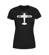 Thumbnail for Eat Sleep Fly & Propeller Designed Women T-Shirts