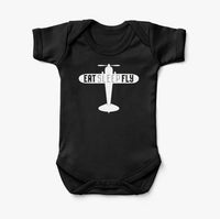 Thumbnail for Eat Sleep Fly & Propeller Designed Baby Bodysuits