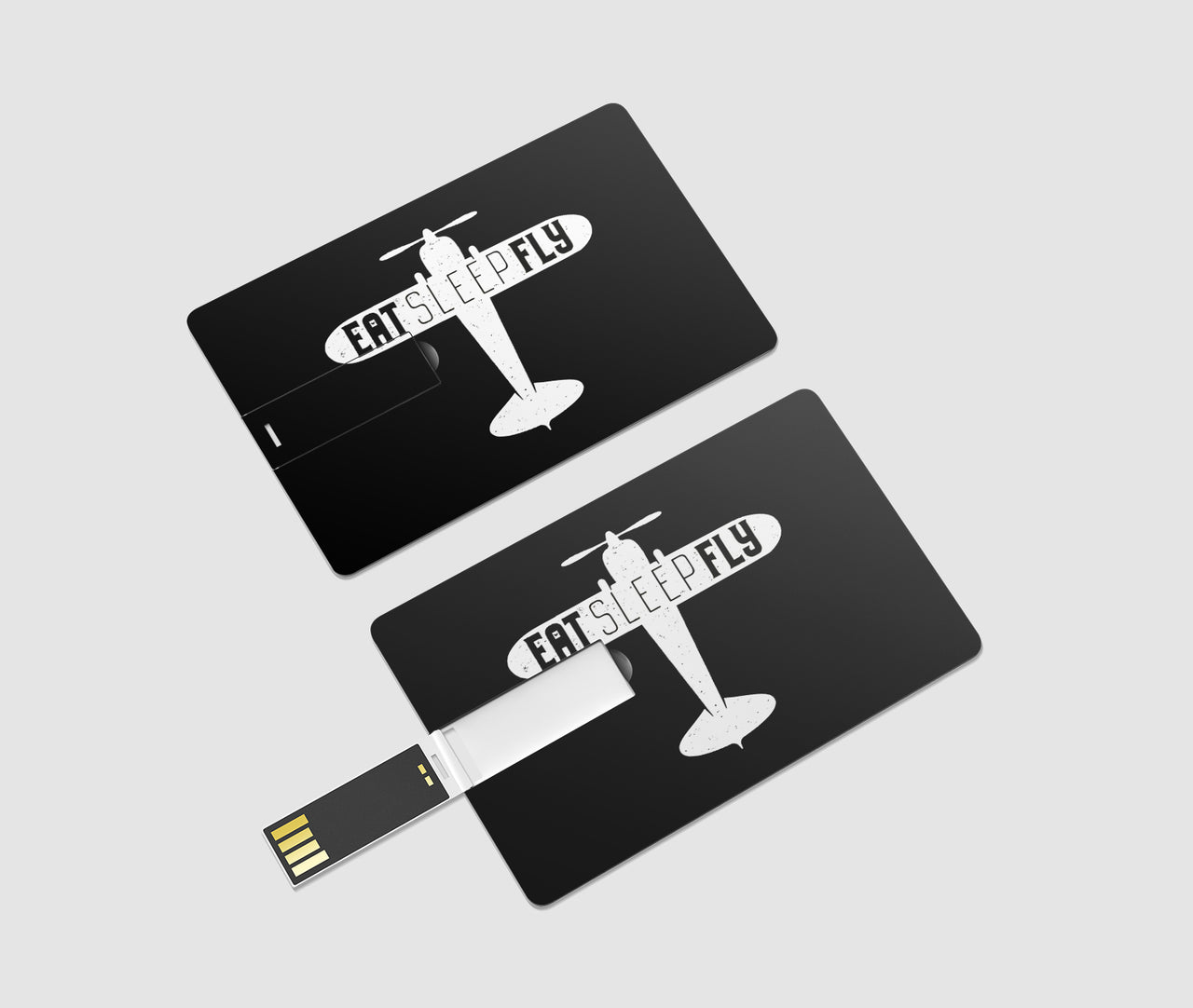 Eat Sleep Fly & Propeller Designed USB Cards