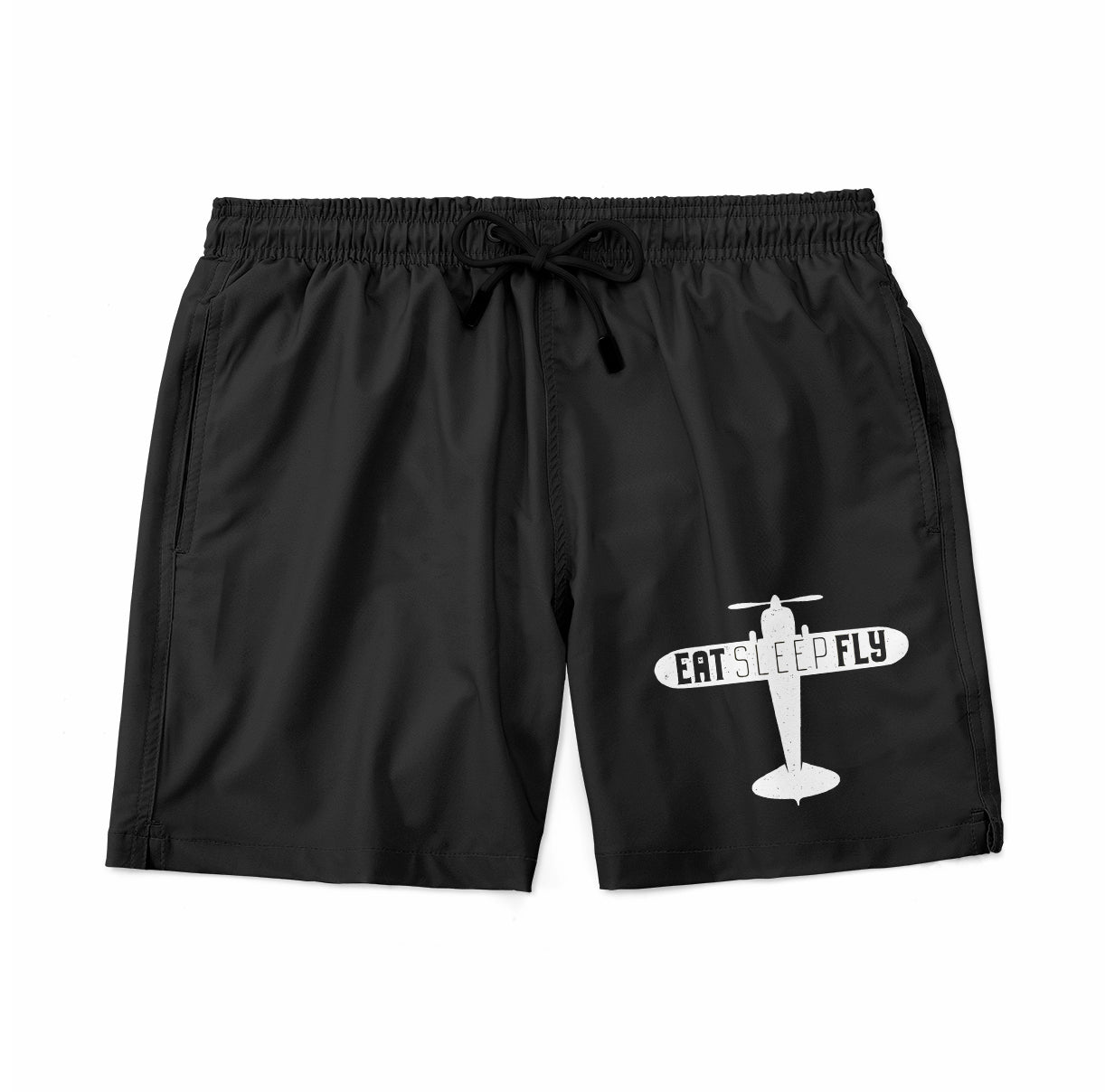 Eat Sleep Fly & Propeller Designed Swim Trunks & Shorts