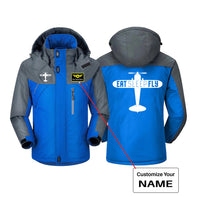 Thumbnail for Eat Sleep Fly & Propeller Designed Thick Winter Jackets