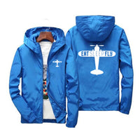 Thumbnail for Eat Sleep Fly & Propeller Designed Windbreaker Jackets