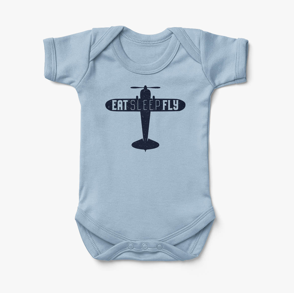 Eat Sleep Fly & Propeller Designed Baby Bodysuits