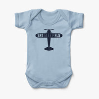 Thumbnail for Eat Sleep Fly & Propeller Designed Baby Bodysuits