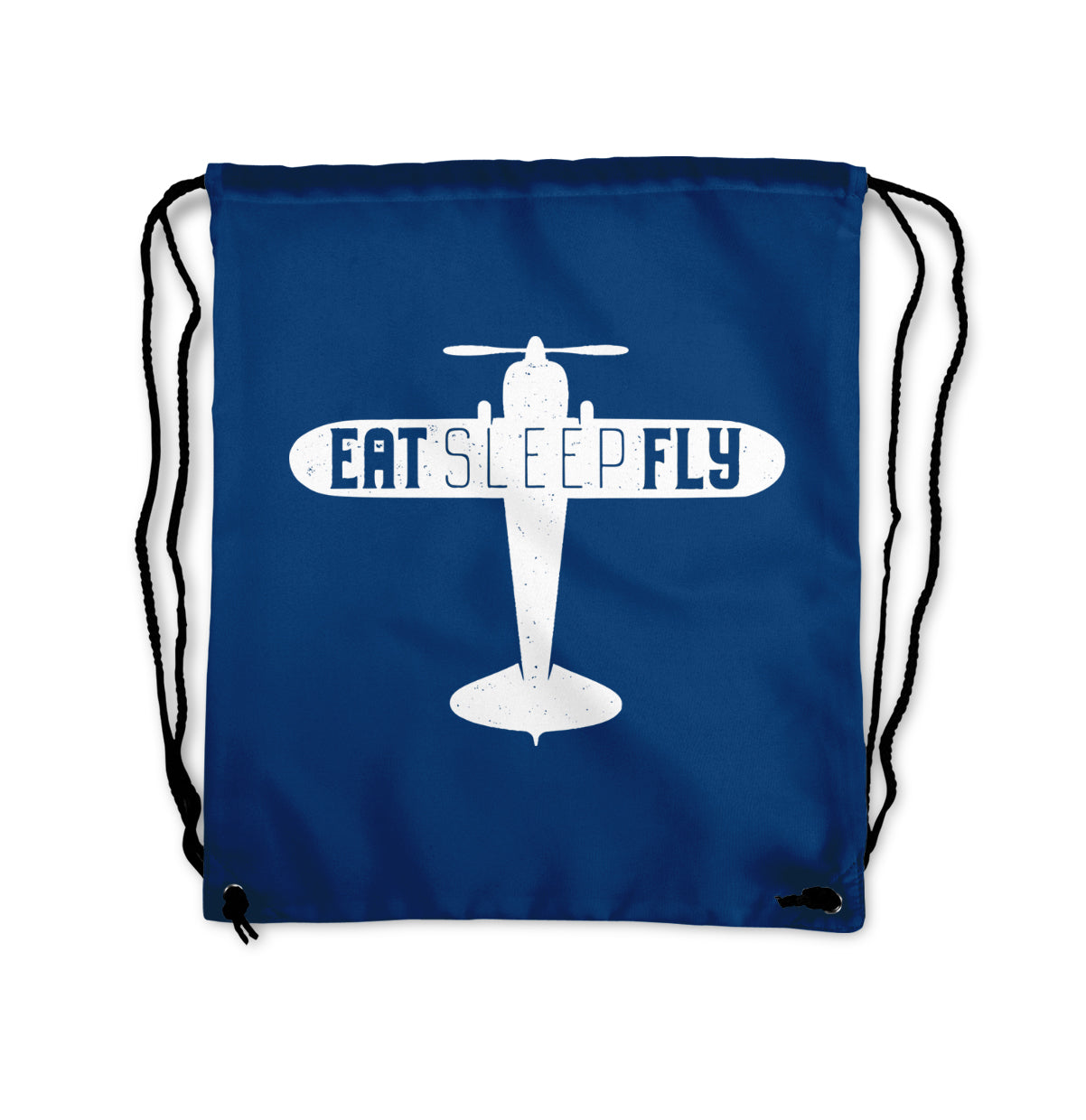 Eat Sleep Fly & Propeller Designed Drawstring Bags