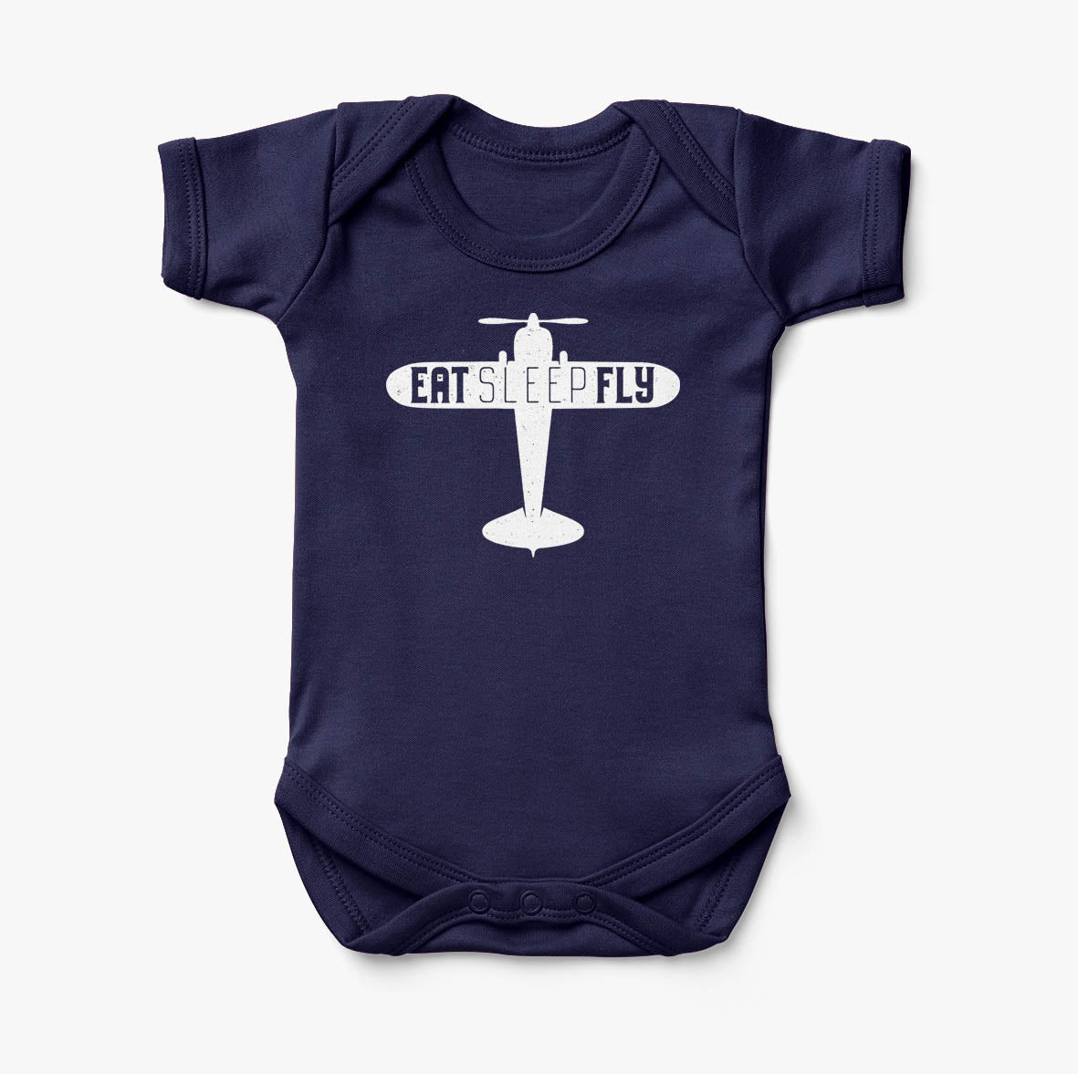 Eat Sleep Fly & Propeller Designed Baby Bodysuits