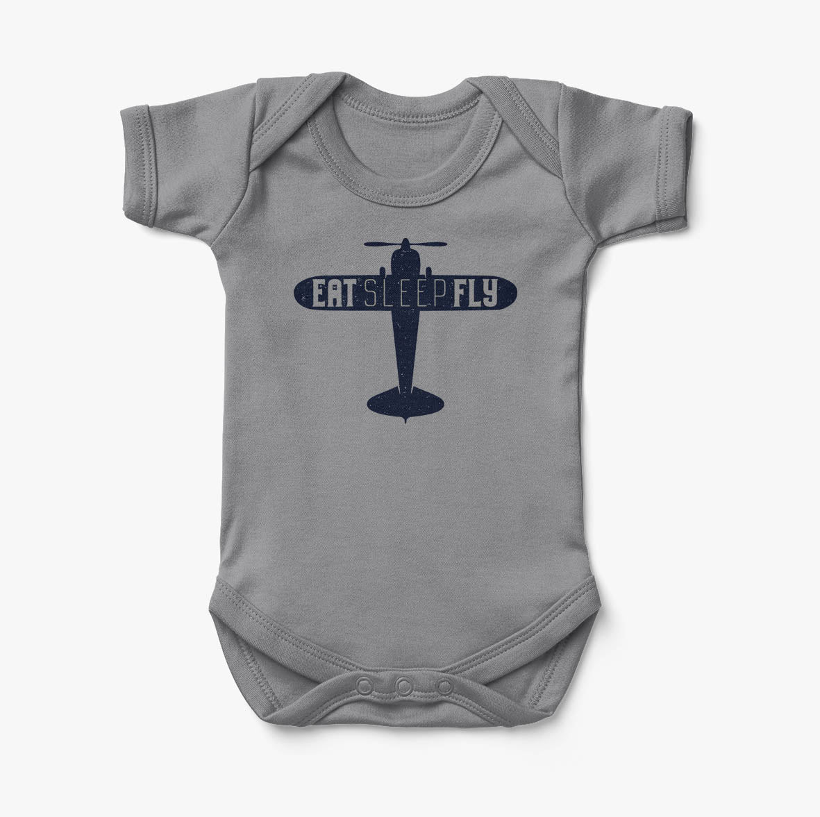 Eat Sleep Fly & Propeller Designed Baby Bodysuits
