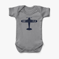 Thumbnail for Eat Sleep Fly & Propeller Designed Baby Bodysuits