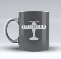 Thumbnail for Eat Sleep Fly & Propeller Designed Mugs