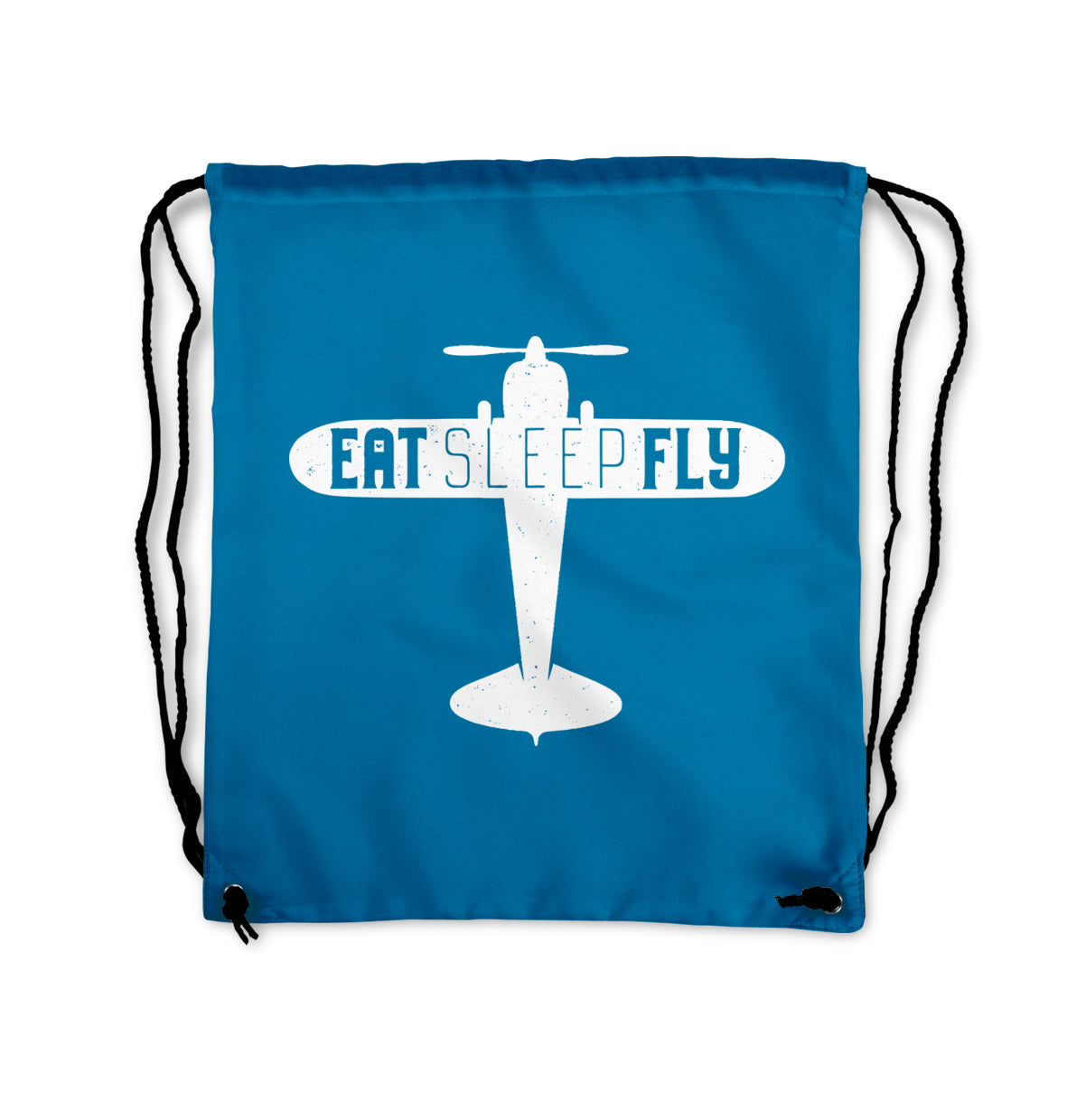 Eat Sleep Fly & Propeller Designed Drawstring Bags