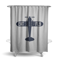 Thumbnail for Eat Sleep Fly & Propeller Designed Shower Curtains