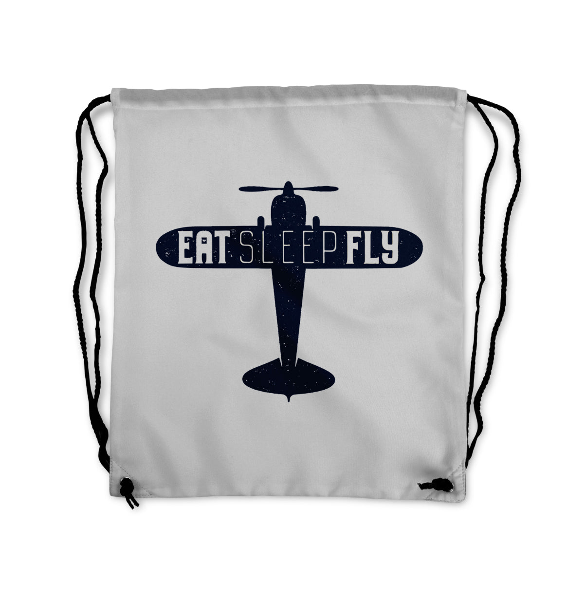 Eat Sleep Fly & Propeller Designed Drawstring Bags